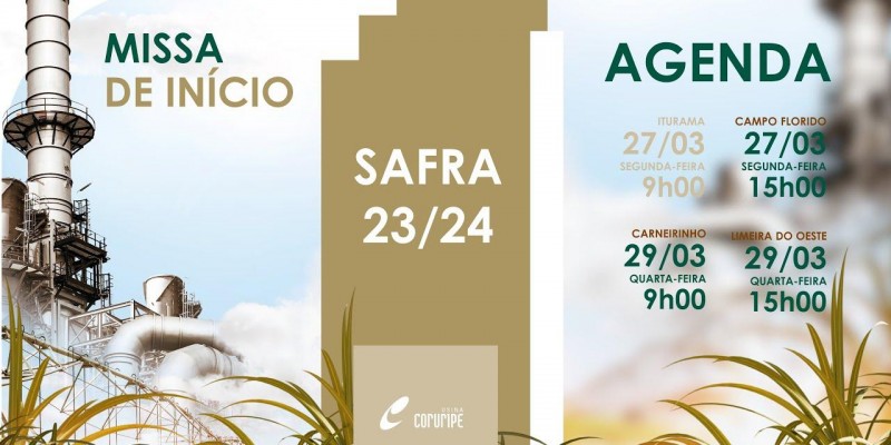 Convite | Missas Safra 23/24 Usina Coruripe