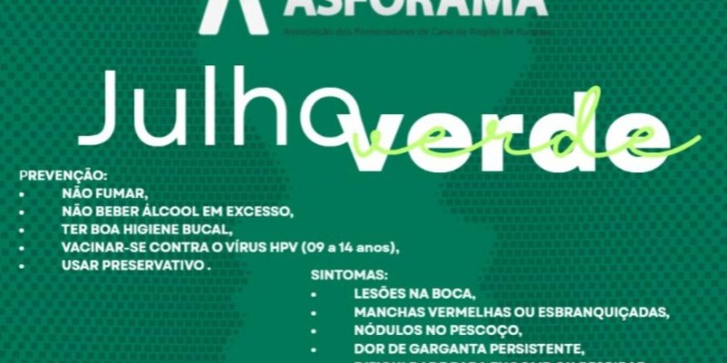 Julho Verde: ASFORAMA reforça a conscientização sobre a prevenção do câncer de cabeça e pescoço Julho Verde: ASFORAMA reforça a conscientização sobre a prevenção do câncer de cabeça e pescoço