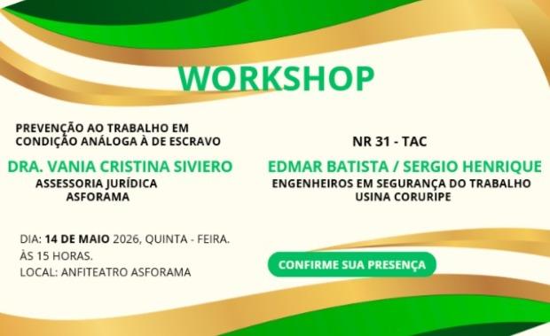 WORKSHOP Prevenção ao Trabalho em Condição Análoga à de Escravo