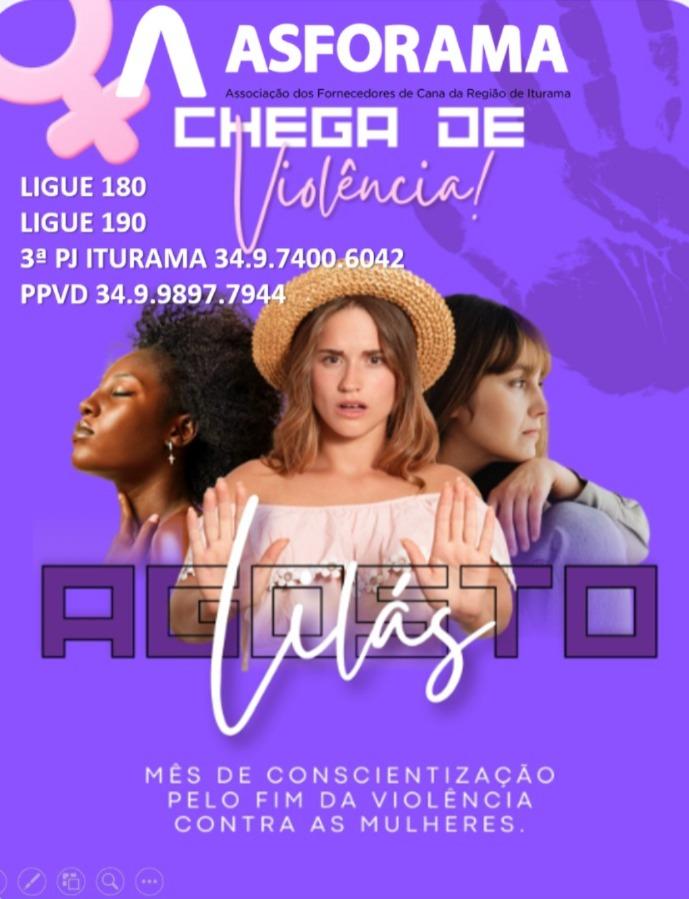 Agosto Lilás reforça a conscientização e o combate à violência contra a mulher